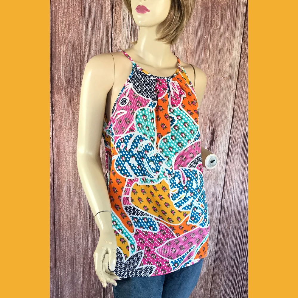 Violet + Claire Tank Top Blouse Vibrant Colors L